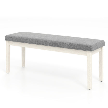 Upholstered Dining Bench Shoe Bench with Rubber Wood Legs and 300 KG Max Load-Dark Grey