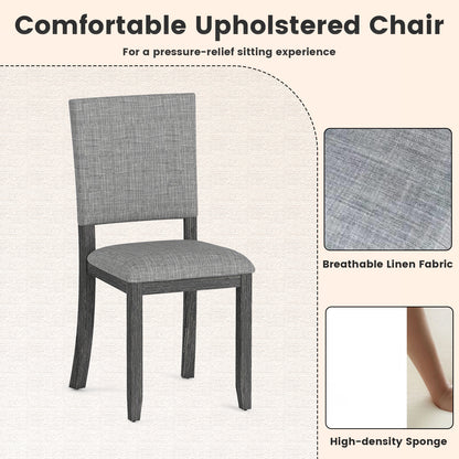 Upholstered Dining Chairs Set of 4 with Soft Padded Seat-Light Grey
