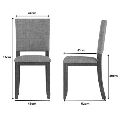 Upholstered Dining Chairs Set of 4 with Soft Padded Seat-Light Grey