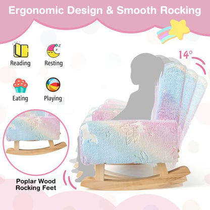 Rocking chair children Children&#39;s sofa glow in the dark Children&#39;s armchair upholstered in flannel fabric Colorful
