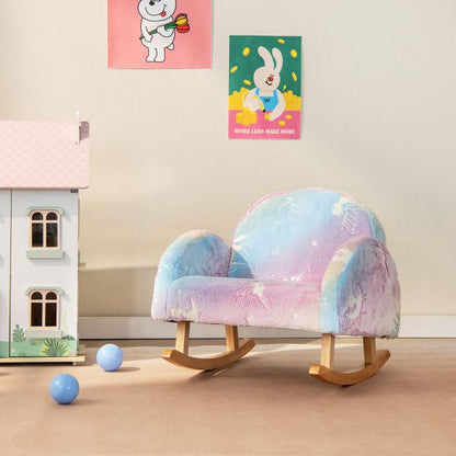 Rocking chair children Children&#39;s sofa Glow in the dark Children&#39;s armchair upholstered in flannel fabric