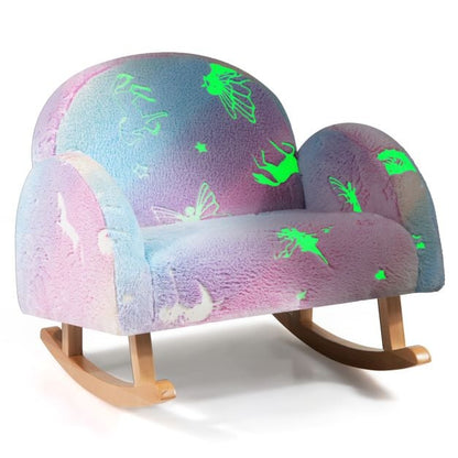 Rocking chair children Children&#39;s sofa Glow in the dark Children&#39;s armchair upholstered in flannel fabric