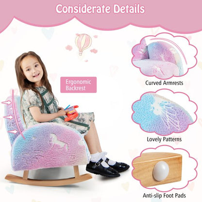 Rocking chair children Children&#39;s sofa Glow in the dark Children&#39;s armchair upholstered in flannel fabric