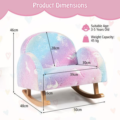 Rocking chair children Children&#39;s sofa Glow in the dark Children&#39;s armchair upholstered in flannel fabric