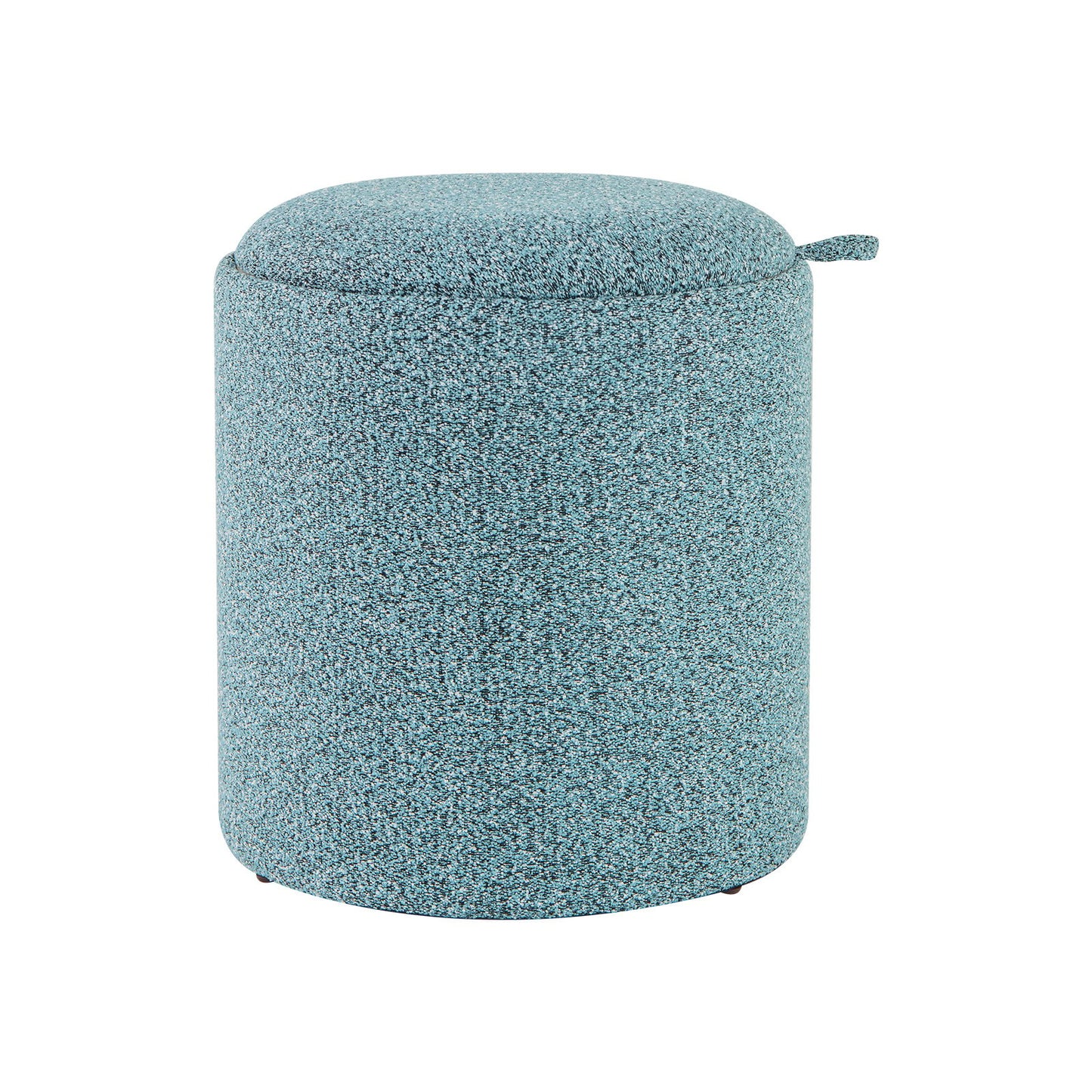 Upholstered Storage Round Ottoman Set of 2 with Reversible Tray-Blue