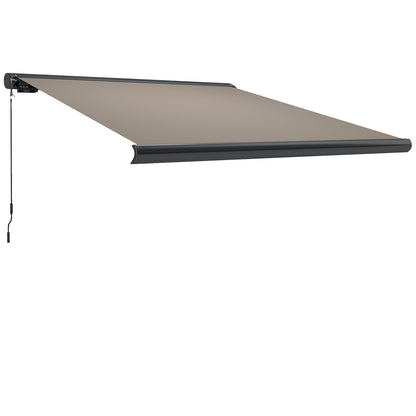Outsunny 3 x 2.5 m Electric Awning with Remote Controller, Aluminium Frame DIY Retractable Awning, UV50+ Sun Shade Canopy for Garden Patio Deck Door Window, Light Grey