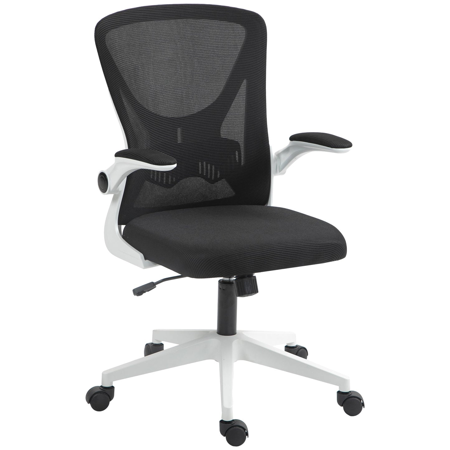 Vinsetto Mesh Back Office Chair, with Flip-Up Arms - Black and White