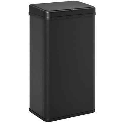 HOMCOM 50L Sensor Bin with Soft-Close Lid, Stainless Steel Automatic Touchless Motion Sensor Kitchen Bin, Black