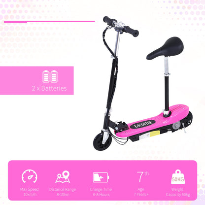 Outdoor Ride On Powered Scooter for kids Sporting Toy 120W Motor Bike 2 x 12V Battery - Pink