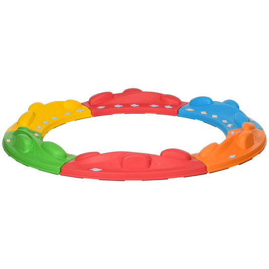 ZONEKIZ Kids Balance Beam, Kids 6 Pieces Stepping Stones Obstacle Course, for Ages 3-8 Years - Multicoloured