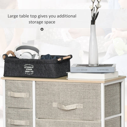 Vertical 7 Linen Drawers Cabinet Organizer Storage Dresser Tower with Metal Frame Adjustable Feet for Living Room, Bathroom, Kitchen