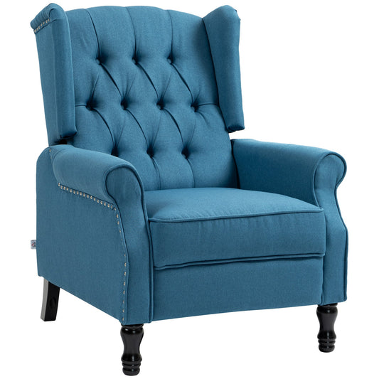 HOMCOM 150¡ Reclining Vintage Armchair, with footrest - Blue