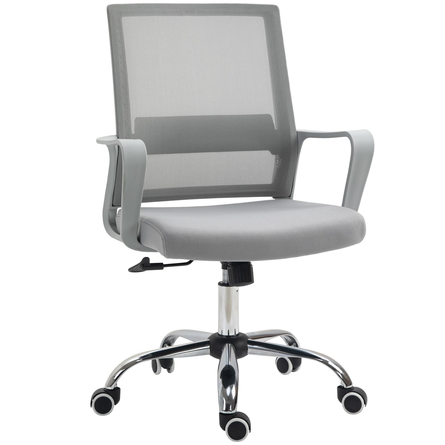 Vinsetto Ergonomic Desk Chair Mesh Office Chair with Adjustable Height Armrest and 360 Swivel Castor Wheels Grey