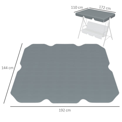 Garden Swing Canopy Replacement 2 Seater with Tubular Framework, Swing Seat Replacement Cover, UV50+ Sun Shade (Canopy Only), Dark Grey