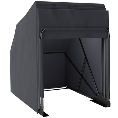 Outsunny Motorbike Shed, 345 x 135 x 191 cm Foldable Waterproof Motorcycle Storage Tent, 2 Mesh Windows, 600D Oxford, Black