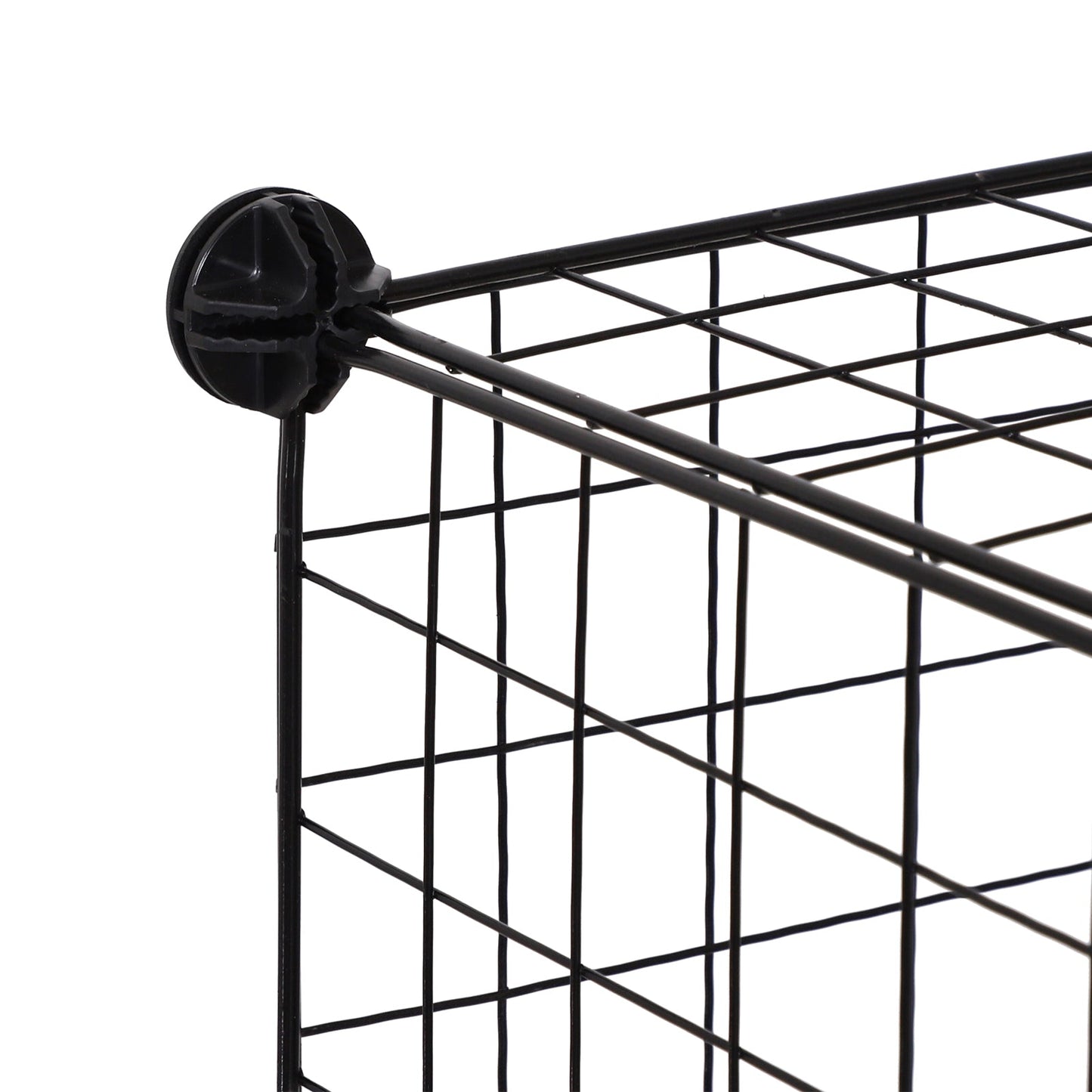 HOMCOM DIY 6 Cube Metal Wire Rack خزانة تخزين متشابكة لغرفة المعيشة منظم رفوف العرض باللون الأسود
