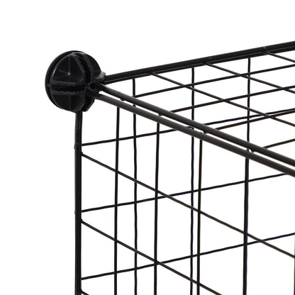 HOMCOM DIY 6 Cube Metal Wire Rack خزانة تخزين متشابكة لغرفة المعيشة منظم رفوف العرض باللون الأسود