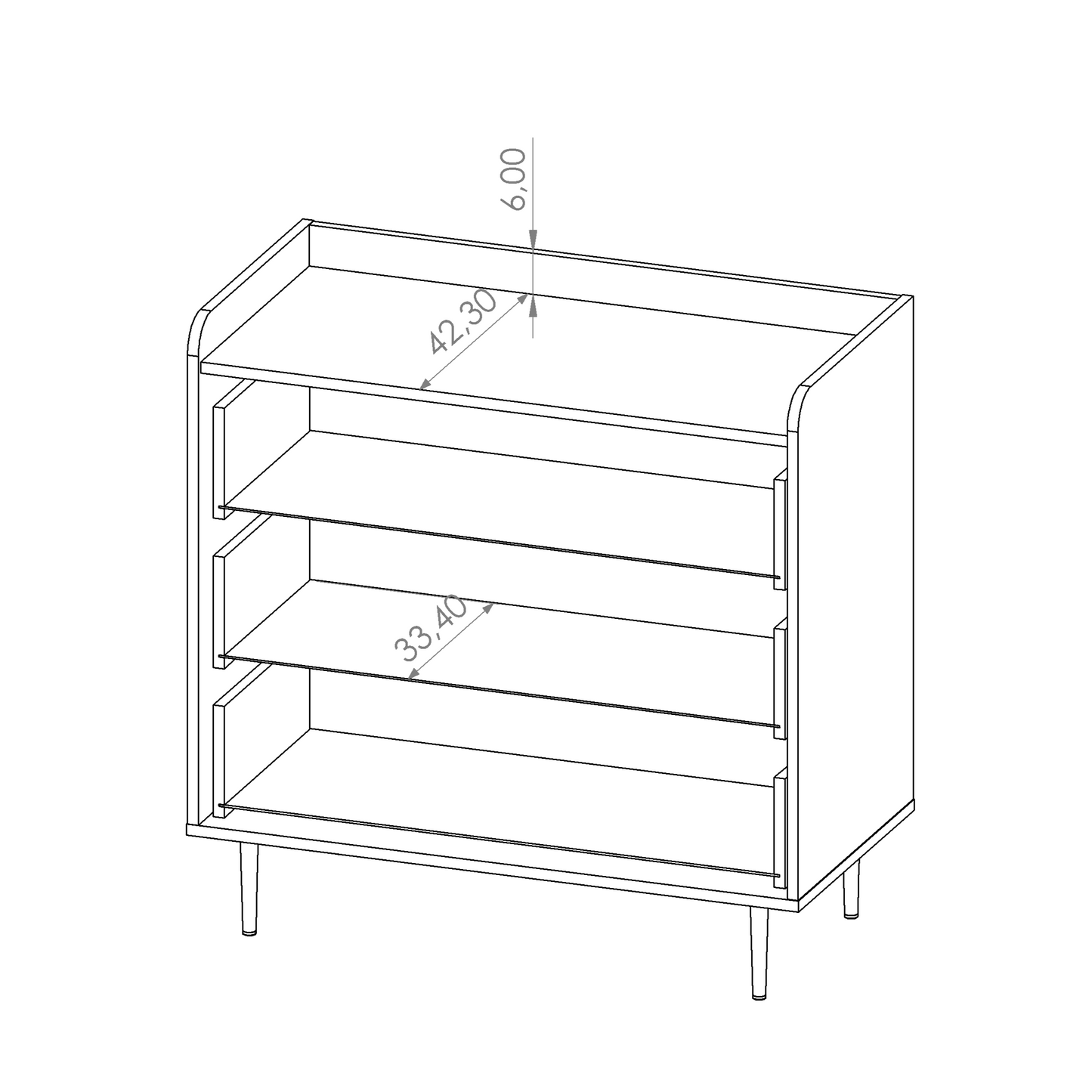 Vasina 02 Chest of Drawers 90cm