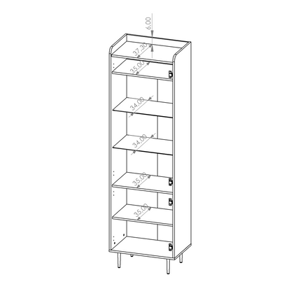 Vasina 09 Tall Display Cabinet 60cm