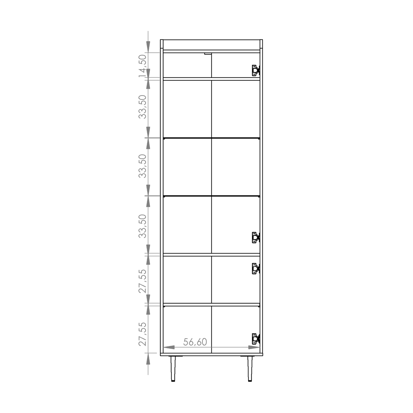 Vasina 09 Tall Display Cabinet 60cm