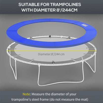 HOMCOM â244cm Trampoline Pad Pads Replacement Trampoline Accessories Safety Surround Pads Padding - 8ft Blue