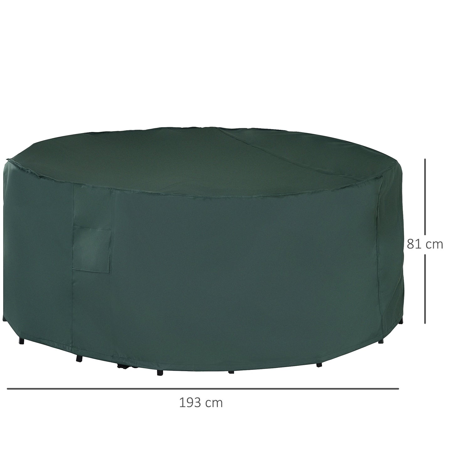 مجموعة أثاث خارجية كبيرة للحديقة من Outsunny، غطاء دائري مقاوم للماء من مادة أكسفورد 600D _193 × 80 سم