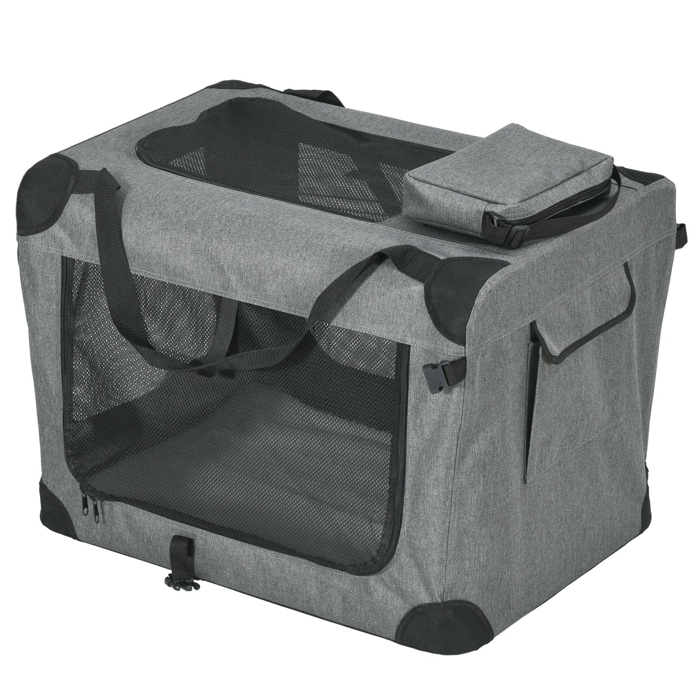 PawHut 70cm Oxford Folding Pet Carrier Bag Grey