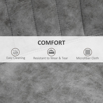 HOMCOM Set of 2 Leathaire Tub Bar Stools - Grey