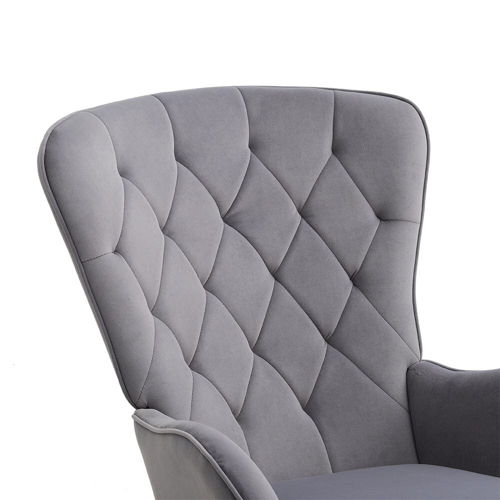 Rocking Relax Chair Padded Seat Velvet for Living Room