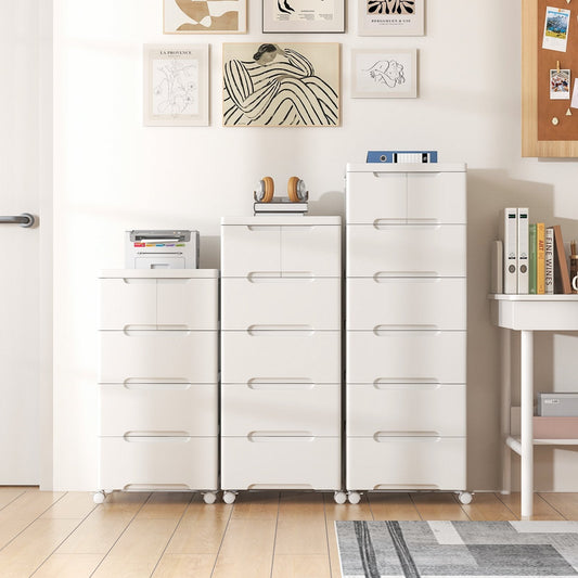 Vertical Rolling Storage Cabinet with Universal Wheels and Lockable Wheels-6 Drawers