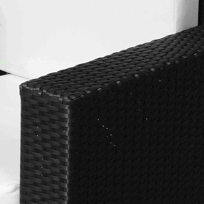 Outsunny Jednoosobowa sofa rattanowa z 10 cm grubą wyściełaną poduszką, fotel ogrodowy z plecionki PE, odporny na warunki atmosferyczne, z podłokietnikami, czarny