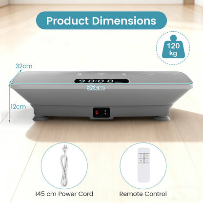 Vibration Plate Exercise Machine with Gravity Sensor for Home-Grey