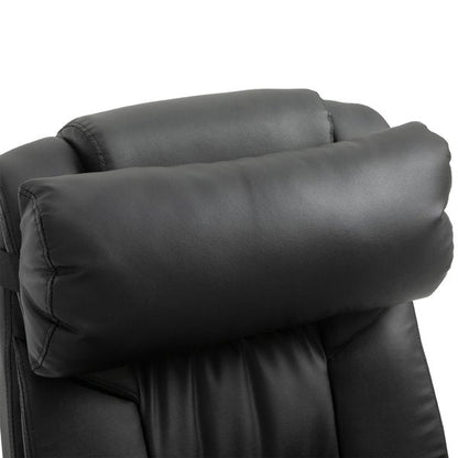  PU Leather 6-Point Massage Desk Chair w/ Remote- Black