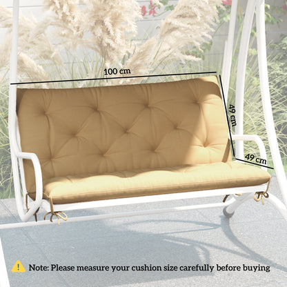 Outsunny Two-Seater Bench Cushion - Khaki