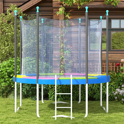 SPORTNOW 10FT Trampoline Spring Cover, Plastic Trampoline Pad Replacement with Elastic Cord, Waterproof, UV Resistant and Tear-Resistant, Multi-Colored