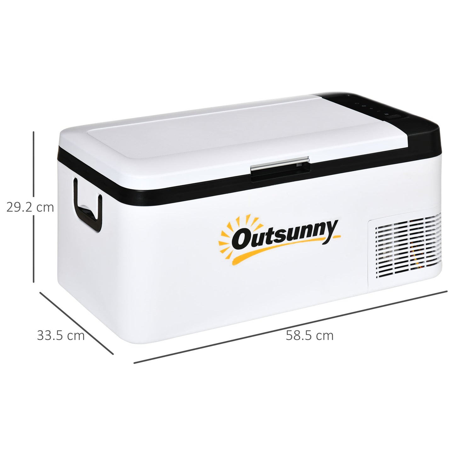 12V Car Refrigerator w/ LED Light & Foldable Handles, 18L Portable Compressor Cooler, Fridge Freezer for Campervan RV Boat Travel