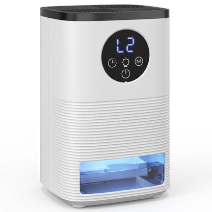 HOMCOM 300mL/Day Small Dehumidifier, RGB Mood Lights, Continuous Drainage, 24H Timer, LED Display, Dehumidifier for Home Damp