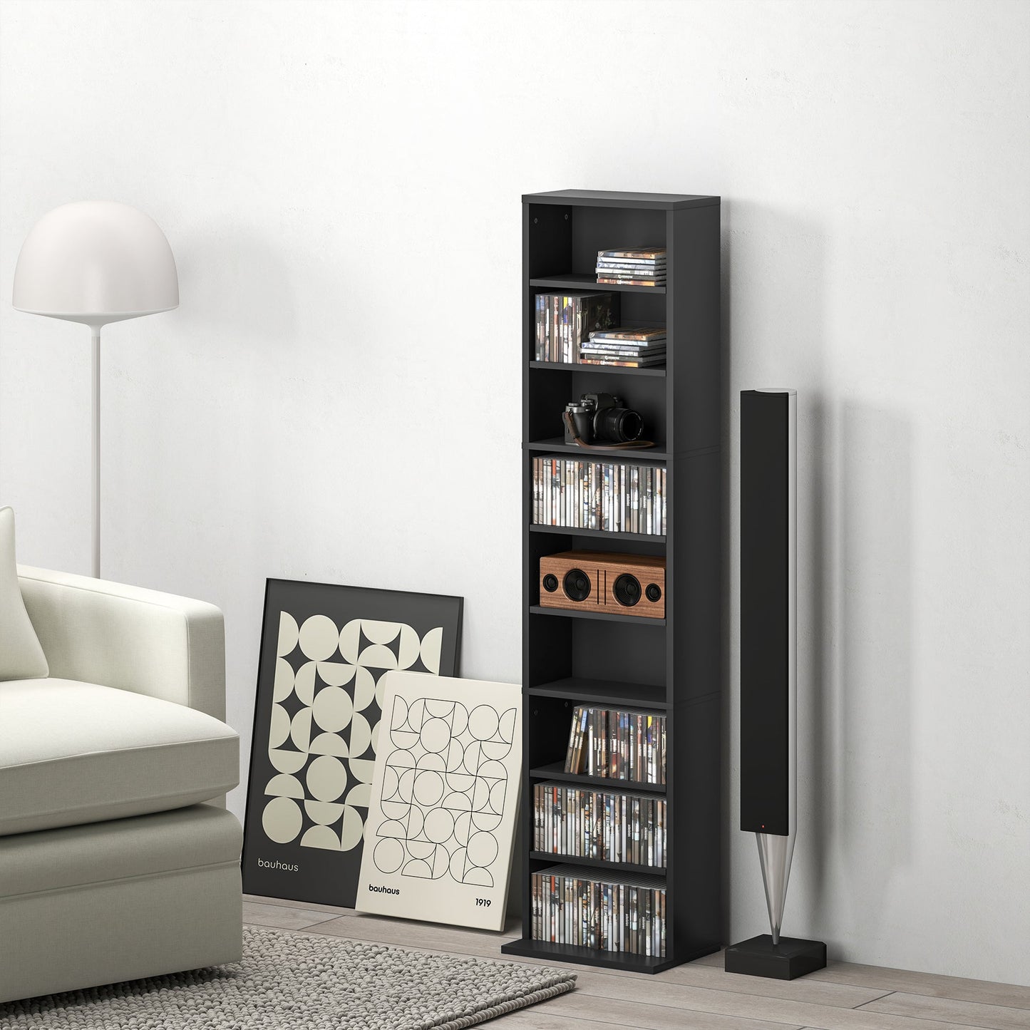 HOMCOM 260 Narrow CD Storage Unit - Black