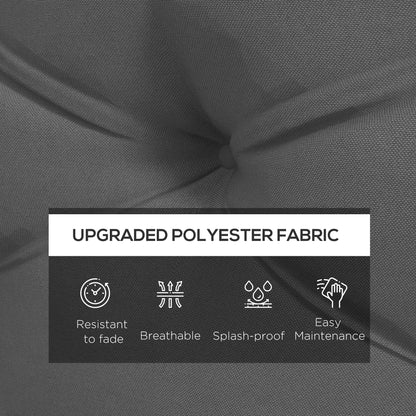 Outsunny Seat and Back Padded Pallet Cushion Set - Dark Grey