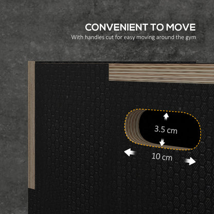 SPORTNOW Multi-Faceted Jump Box, Wooden Step Up Box, for Home, Gym, Exercise, 51/61/76cm- Black