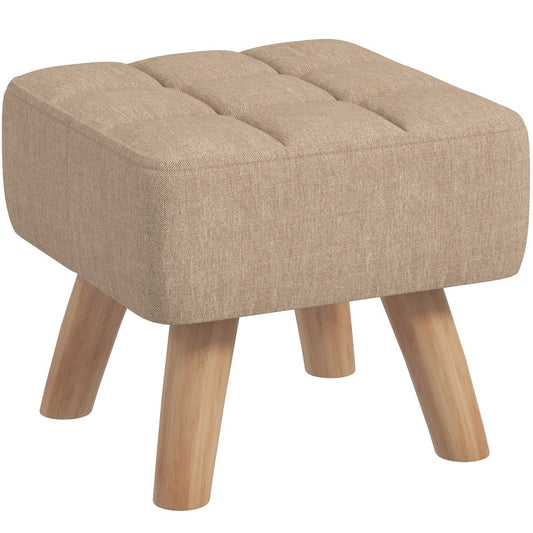Podnóżek HOMCOM Linen-Look Square Padded - brązowy