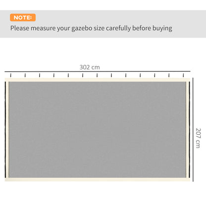 Outsunny 302 x 207cm Universal Replacement Mesh Sidewall Netting for Patio Gazebos and Canopy Tents, (Sidewall Only) Beige