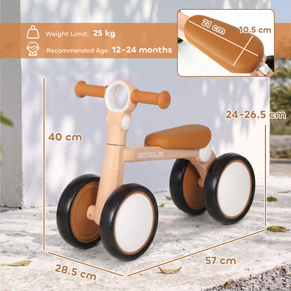 AIYAPLAY Balance Bike, Lightweight Baby Balance Bike with Foldable Design, Adjustable Seat, No Pedal for 1-2 Years, Pink