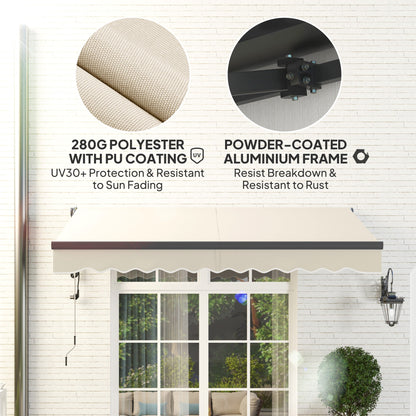 Outsunny 2.5 x 3m Electric/Manual Awning, with Remote - Beige
