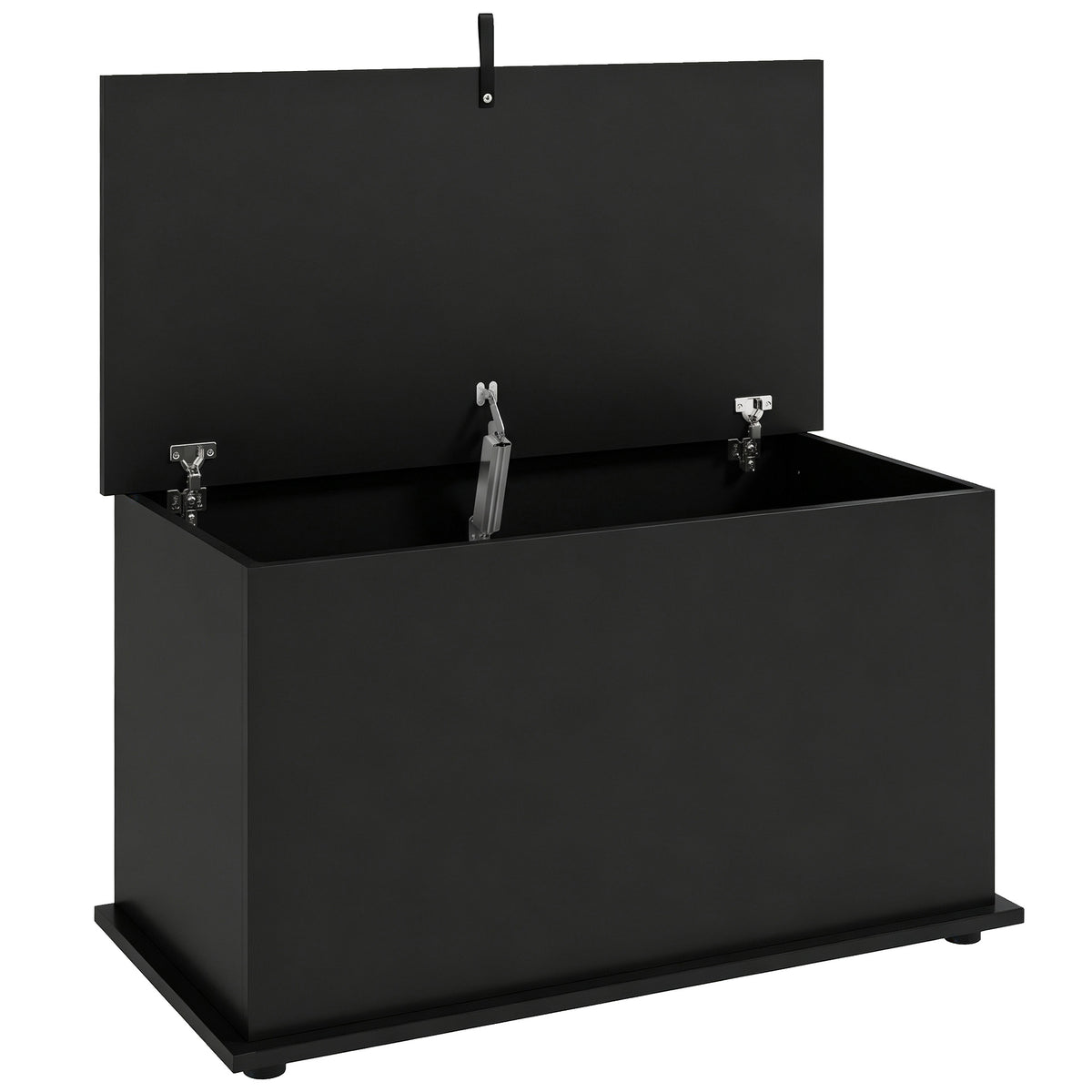 HOMCOM Storage Chest, 102L Blanket Box, Shoe Bench with Safety Hinged Lid, Bed End Bench for Bedroom, 80 x 40 x 45cm, Black