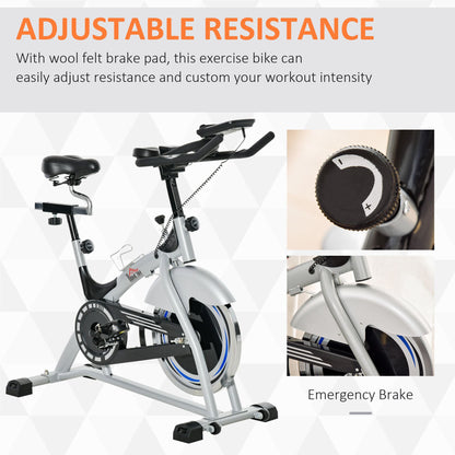 Indoor Cycling Exercise Bike Quiet Drive Fitness Stationary, 15KG Flywheel Cardio Workout Bicycle, Adjustable Seat& Resistance, w/LCD Monitor