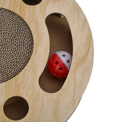 Round Cat Scratcher with Ball Toy