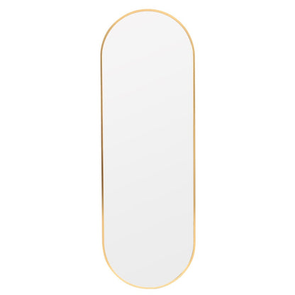 Sleek Contemporary Oval Metal Wall Mirror - Full-Length Design
