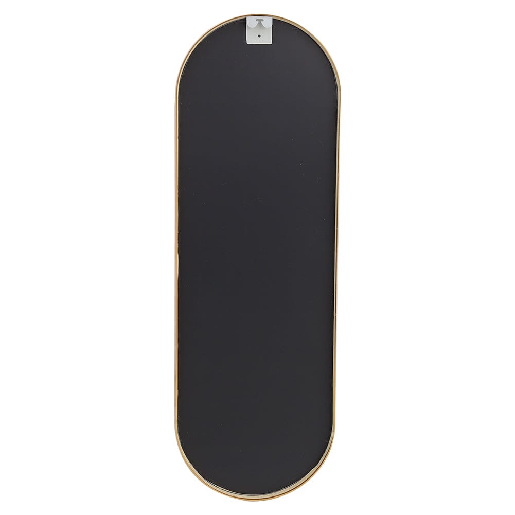 Sleek Contemporary Oval Metal Wall Mirror - Full-Length Design