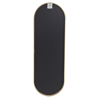 Sleek Contemporary Oval Metal Wall Mirror - Full-Length Design